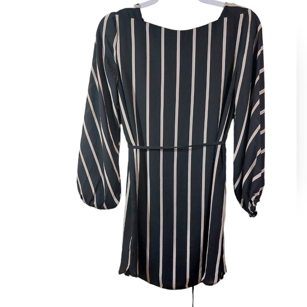Loft Ladies Long Sleeve Striped Mini Dress- XSP